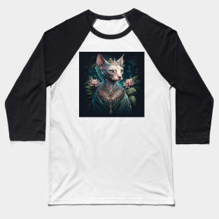 Majestic Floral Goddess Sphynx Baseball T-Shirt